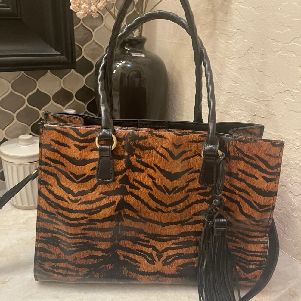 Patricia Nash Primrose Tiger Print satchel